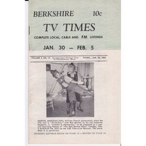 1965 Berkshire TV Times Guide | Marcel Marceau Cover | Local TV Listings